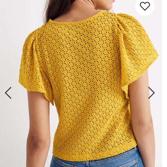 Texture & Thread Eyelet Flutter Blouse - Picture 2 of 4